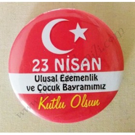 Mudu 23 Nisan Rozeti Bayraklı 58mm