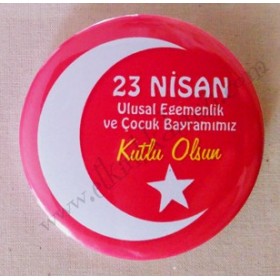 Mudu 23 Nisan Rozeti Bayraklı (Büyük Hilal) 58mm