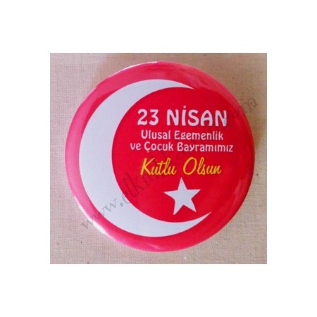 Mudu 23 Nisan Rozeti Bayraklı (Büyük Hilal) 58mm