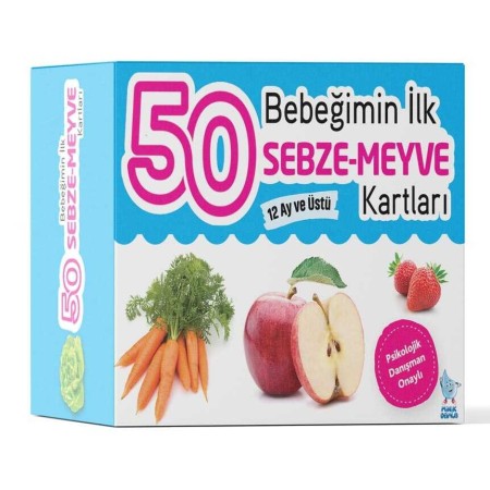 Damla Yayınları Bebeğimin İlk 50 Sebze-Meyve Kartları - Eğitici ve Renkli Kart Seti