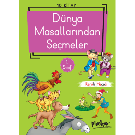 Pinokyo Yayınları Dünya Masallarından 1.Sınıf (10 Kitap) ( Heceli )