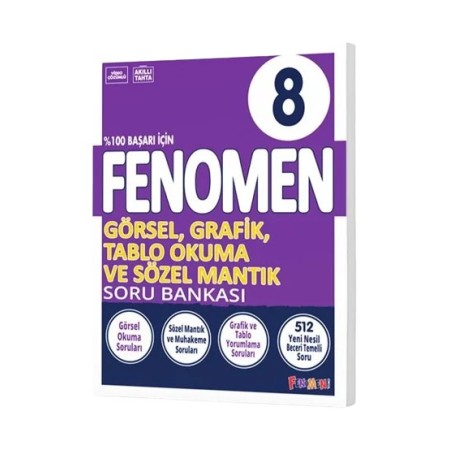 Fenomen Yayınları 8.Sınıf Görsel, Grafik, Tablo Okuma ve Sözel Mantık Soru Bankası