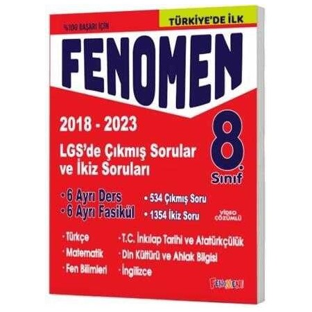 Fenomen Yayınları 8.Sınıf LGS Çıkmış Sorular Ve İkiz Soruları Seti (6 Kitap) (2018-2024)