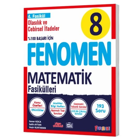 Fenomen Yayınları 8.Sınıf Matematik 4. Fasikül (Olasılık, Cebirsel İfadeler ve Özdeşlikler)