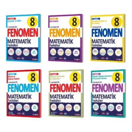 Fenomen Yayınları 8.Sınıf Matematik Fasikül Seti (1-2-3-4-5-6. Sayılar)