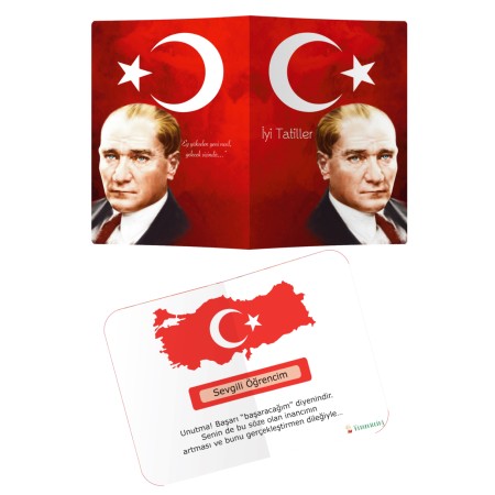 Kitap Bilgini Atatürk Temalı Karne Kılıfı