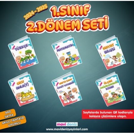 Mavi Deniz Yayınları 1. Sınıf 2. Dönem 6 Kitap Set