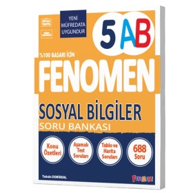 Fenomen 5. Sınıf Sosyal Bilgiler Soru Bankası (A-B) | Yeni Nesil Sorularla Başarıyı Yakala