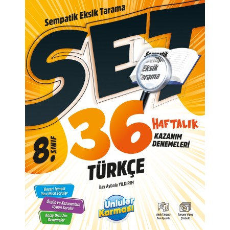 Ünlüler Karması 8. Sınıf Türkçe 36 Haftalık Kazanım Denemeleri