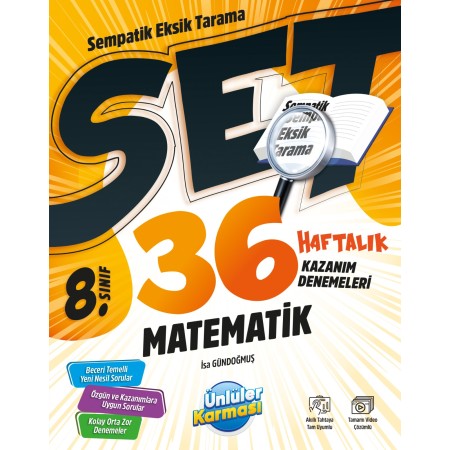 Ünlüler Karması 8. Sınıf Matematik 36 Haftalık Kazanım Denemeleri