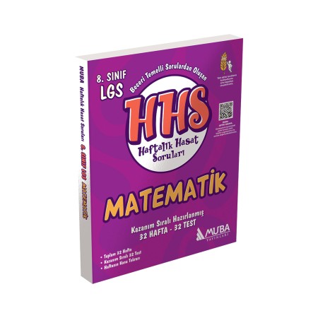 Muba Yayınları 8. Sınıf Matematik Haftalık Hasat Soruları (HHS) – Matematikte Haftalık Başarı