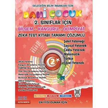 Altın Nokta Yayınları 2. Sınıf Dahi Çocuk Bilsem Kanguru Olimpiyat Zeka Kitabı