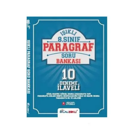 Bilal Işıklı Yayınları 8.Sınıf Paragraf Işıklı Soru Bankası 10 Deneme İlaveli