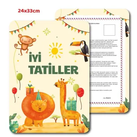 Kitap Bilgini Gelişim Raporu Safari Temalı Karne Kılıfı