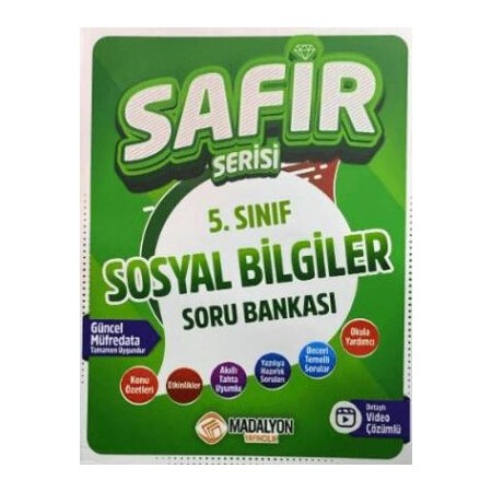 Madalyon Yayınları 5. Sınıf Safir Serisi Sosyal Bilgiler Soru Bankası